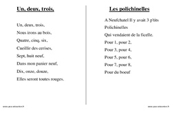 Numériques - Nombres - Chants - Comptines - Fiches  : Maternelle 1, 2 - PDF à imprimer