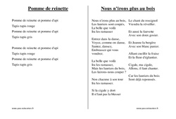 Chants du répertoire traditionnel - Fiches  : Maternelle 1, 2 - PDF à imprimer