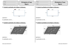 Périmètre d’une figure - Exercices corrigés : Primaire 3 - PDF à imprimer