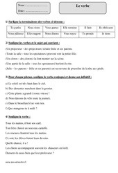Verbe - Exercices corrigés : Primaire 4 - PDF à imprimer