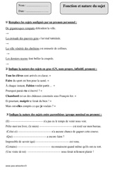 Fonction du sujet - Exercices corrigés : Primaire 4 - PDF à imprimer