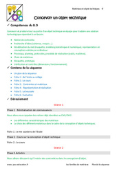 Concevoir un objet technique - Séquence - Fiche de préparation : Primaire 6 - PDF à imprimer