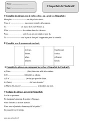 Imparfait - Exercices corrigés - Conjugaison : Primaire 4 - PDF à imprimer