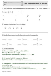 Comparer et ranger les fractions - Exercices corrigés - Numération - Mathématiques : Primaire 5 - PDF à imprimer