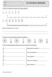 Fractions décimales - Exercices corrigés - Numération - Mathématiques : Primaire 5 - PDF à imprimer