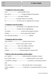 Futur simple - Exercices corrigés - Conjugaison - Français : Primaire 5 - PDF à imprimer