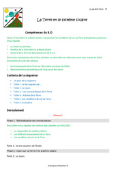 La Terre et le système solaire - Séquence - Fiche de préparation : Primaire 6 - PDF à imprimer