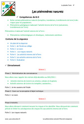Phénomènes naturels - Séquence - Fiche de préparation : Primaire 6 - PDF à imprimer