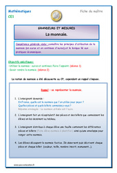 Monnaie - Séquence - Fiche de préparation : Primaire 2 - PDF à imprimer