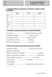 Verbes du groupe - Présent de l’indicatif - Exercices corrigés - Conjugaison : Primaire 5 - PDF à imprimer