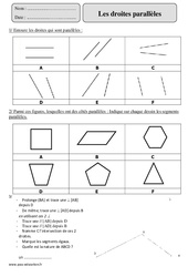 Droites parallèles - Exercices corrigés - Géométrie - Mathématiques : Primaire 5 - PDF à imprimer