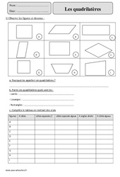 Quadrilatères - Exercices corrigés - Géométrie - Mathématiques : Primaire 5 - PDF à imprimer