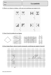 Symétrie - Exercices corrigés - Géométrie - Mathématiques : Primaire 5 - PDF à imprimer