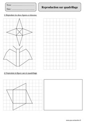 Reproduction sur quadrillage - Exercices corrigés - Géométrie - Mathématiques : Primaire 5 - PDF à imprimer