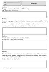 Périmètre - Problèmes - Mesures - Exercices corrigés - Mathématiques : Primaire 5 - PDF à imprimer