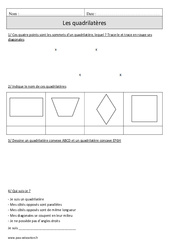 Quadrilatères - Exercices corrigés - Géométrie - Mathématiques : Primaire 4 - PDF à imprimer