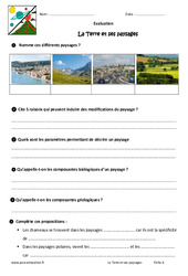La Terre et ses paysages - Examen Evaluation - Bilan : Primaire 6 - PDF à imprimer