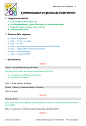 Communication et gestion de l’information - Séquence - Fiche de préparation : Primaire 6 - PDF à imprimer