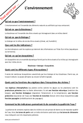 Qu’est - ce que l’environnement ? : Primaire 4, 5, 6 - PDF à imprimer