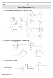 Solides - Patrons - Exercices corrigés - Géométrie - Mathématiques : Primaire 4 - PDF à imprimer