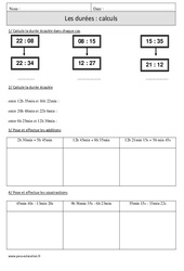 Durées - Calcul - Exercices corrigés - Mesures - Mathématiques : Primaire 4 - PDF à imprimer
