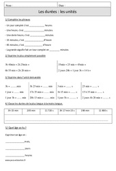 Durées - Unités - Exercices corrigés - Mesures - Mathématiques : Primaire 4 - PDF à imprimer