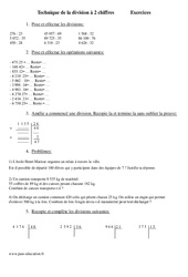 Division à 2 chiffres - Exercices - Calcul - Mathématiques : Primaire 4 - PDF à imprimer
