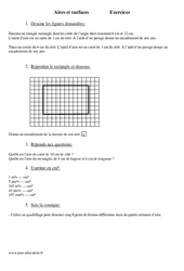 Surfaces - Aires - Mesures - Exercices - Mathématiques : Primaire 4 - PDF à imprimer