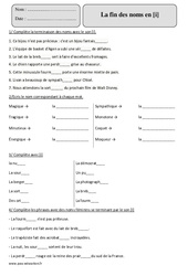 [i] - Fin des noms - Exercices corrigés - Orthographe : Primaire 5 - PDF à imprimer