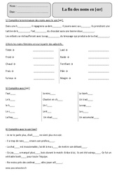 [œr] - eur - Fin des noms - Exercices corrigés - Orthographe : Primaire 5 - PDF à imprimer