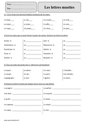 Lettres muettes - Exercices corrigés - Orthographe : Primaire 5 - PDF à imprimer