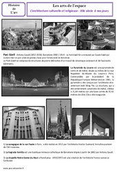 Architecture culturelle et religieuse du XXe à nos jours - Arts de l'espace - Histoire des arts : Primaire 5 - PDF à imprimer