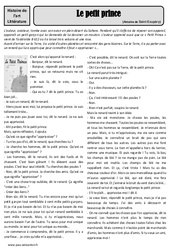 Le petit prince - Saint Exupéry - Arts du langage - Histoire des arts - XXème siècle : Primaire 5 - PDF à imprimer