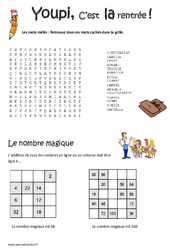 Rentrée ludique - Jeux : Primaire 4, 5 - PDF à imprimer