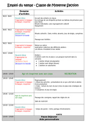 Emploi du temps - Outils de la rentrée : Maternelle 1 - PDF à imprimer