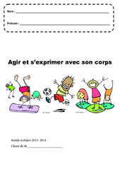 Agir et s'exprimer avec son corps - Page de garde : Maternelle 1, 2 - PDF à imprimer