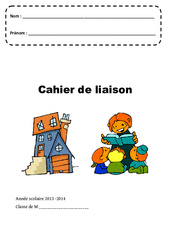 Cahier de liaison - Page de garde : Maternelle 1, 2 - PDF à imprimer