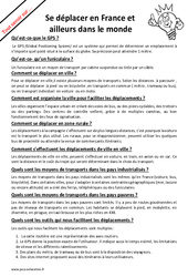Comment se déplacer en France et ailleurs dans le monde ? : Primaire 5 - PDF à imprimer