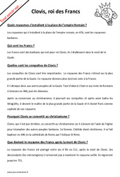 Qui était Clovis le roi des francs ? : Primaire 4 - PDF à imprimer