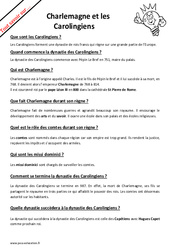 Qui étaient Charlemagne et les Carolingiens ? : Primaire 4 - PDF à imprimer