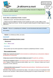 Découvrir la souris - Séquence - Fiche de préparation : Primaire 3, 4, 5 - PDF à imprimer