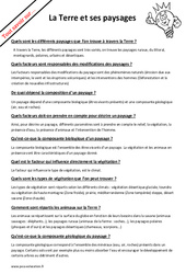 Quels sont les différents paysages que l’on trouve à travers la Terre ? : Primaire 6 - PDF à imprimer