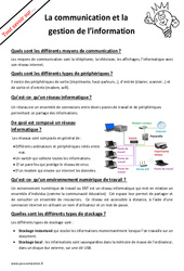 Qu'est - ce la communication et la gestion de l’information ? : Primaire 6 - PDF à imprimer