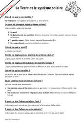 Qu'est - ce que la Terre et le système solaire ? : Primaire 6 - PDF à imprimer