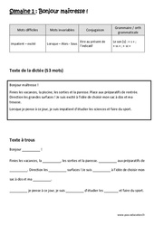Etre au présent de l’indicatif - Le son [s] - Fiches  s ,  ss ,  sc - Dictée préparée - A trous - Semaine 1 : Primaire 3 - PDF à imprimer