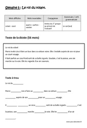 Verbes du 1er groupe au présent de l’indicatif - Le son [wa] - Dictée préparée - A trous - Semaine 5 : Primaire 3 - PDF à imprimer