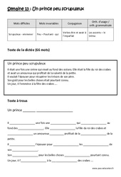 Un prince peu scrupuleux - Dictée préparée - A trous : Primaire 4 - PDF à imprimer