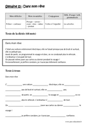 Dans mon rêve - Dictée préparée - A trous : Primaire 4 - PDF à imprimer