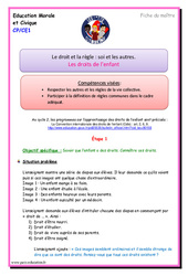 Les droits de l’enfant - Séquence - Fiche de préparation : Primaire 1, 2 - PDF à imprimer