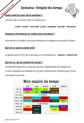 Qu'est - ce qu'un emploi du temps ? : Primaire 2 - PDF à imprimer